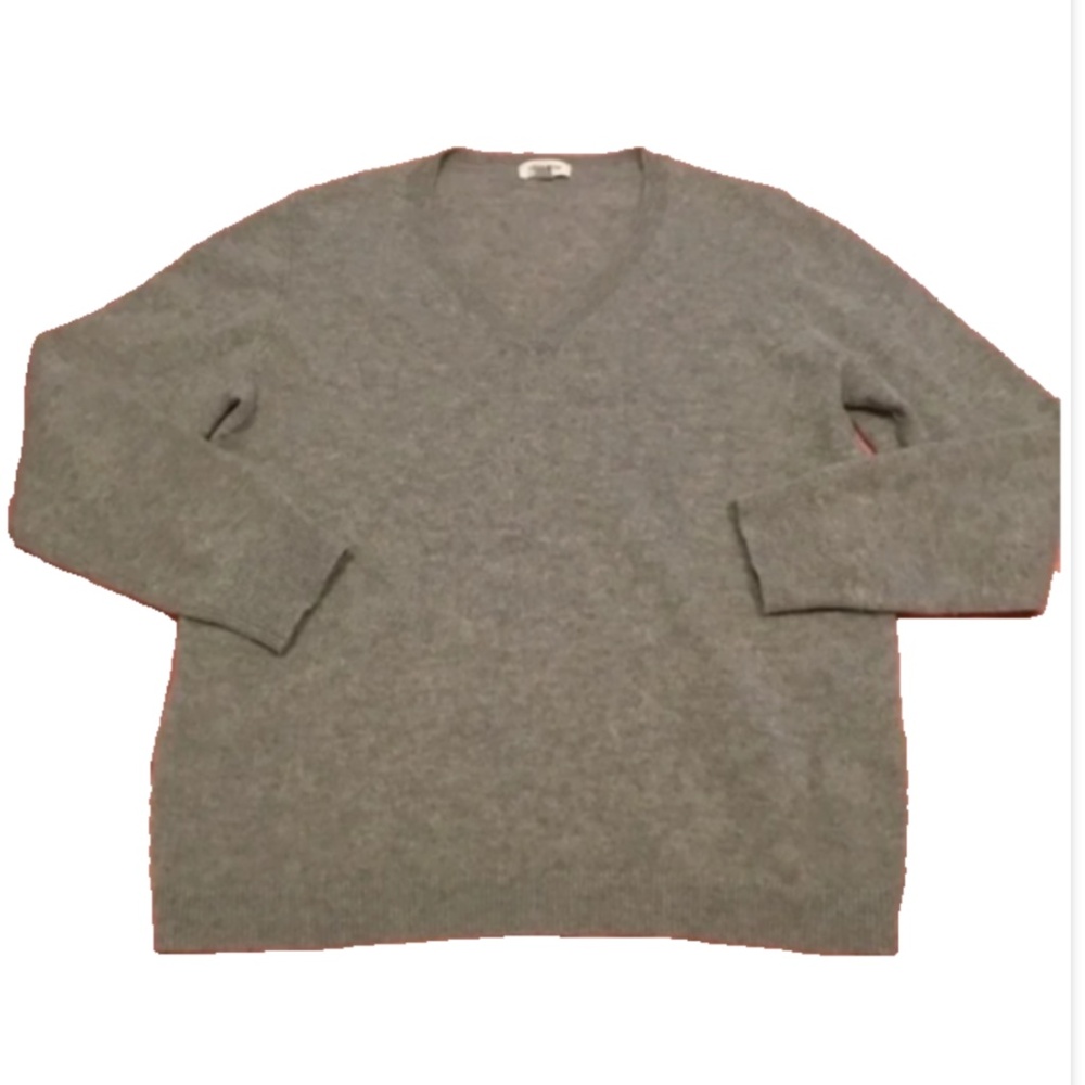 Nordstrom V-Neck Cashmere Sweater Grey XL Classic